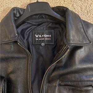 Wilson Black Leather Bomber Jacket
